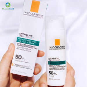 Kem chống nắng La Roche-Posay Anthelios Oil Correct Daily Gel-Cream SPF50+ giúp giảm mụn và bóng nhờn 50ml