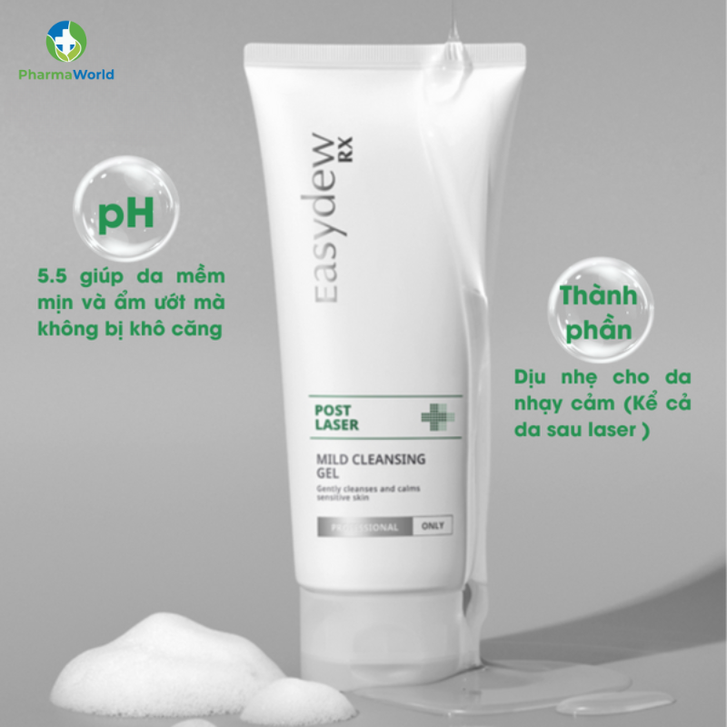 Sữa Rửa Mặt Dạng Gel Làm Dịu Dành Cho Da Nhạy Cảm Easydew Rx Post Laser Mild Cleansing Gel 150ml