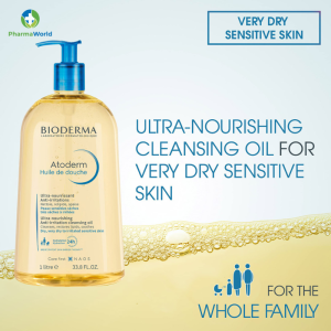 Bioderma Atoderm Huile de Douche 1l - Dầu tắm dưỡng ẩm, làm dịu da khô, nhạy cảm