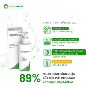 Hiruscar Anti-Acne Dermatological Acne Skin Care Medinova 100 ml – Sữa rửa mặt ngăn ngừa mụn