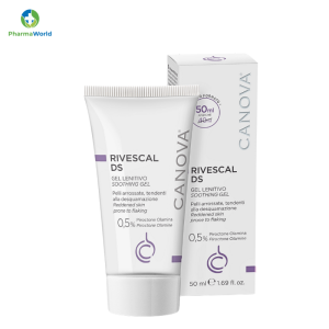 Gel Canova Rivescal DS Soothing gel Siflarma làm dịu da, ngăn ngừa tiết bã nhờn, giảm ngứa da (50ml)
