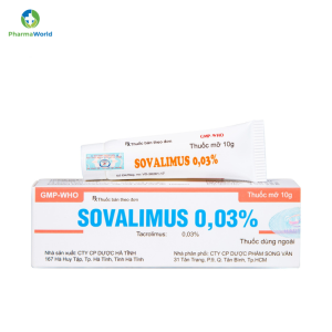 Thuốc mỡ Sovalimus 0.03% Hadiphar điều trị viêm da (10g)